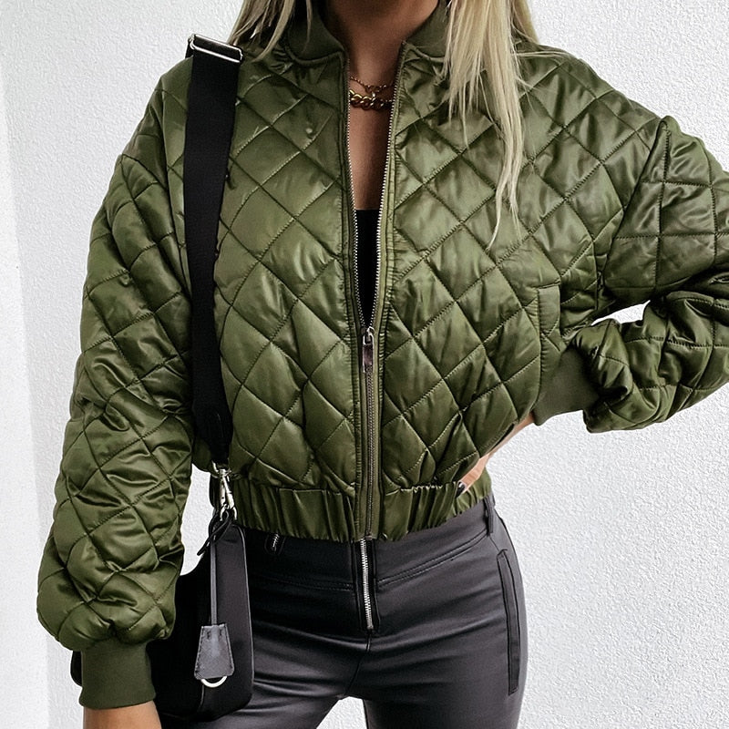 Women's quilted bomber shorts, additional view