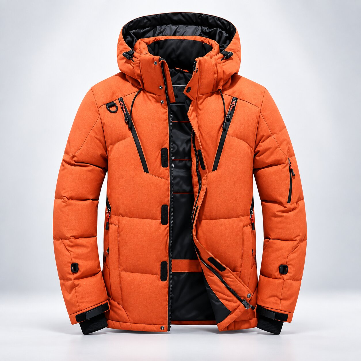 Colton men's insulated hooded winter jacket, front view