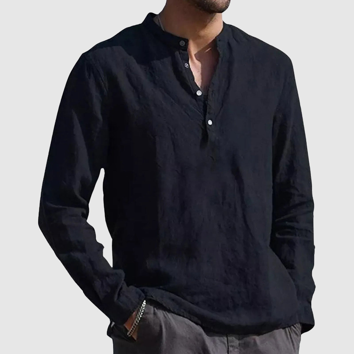 Davide men's linen shirt, alternate view