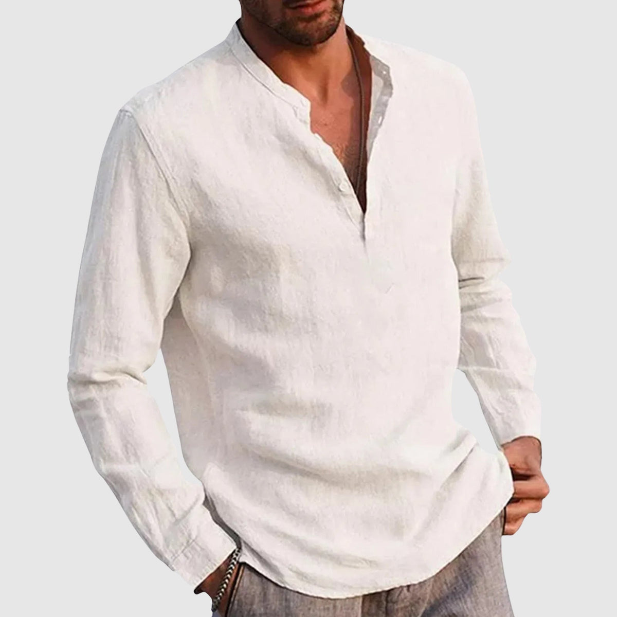 Davide men's linen shirt, additional view