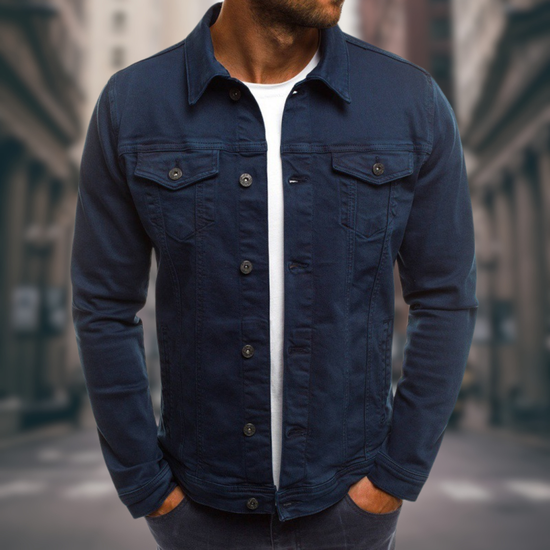 Paris men's denim jacket, view 4
