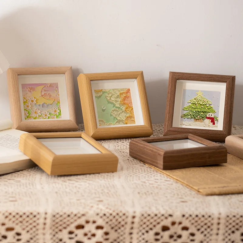 Cornice frames on a lace tablecloth