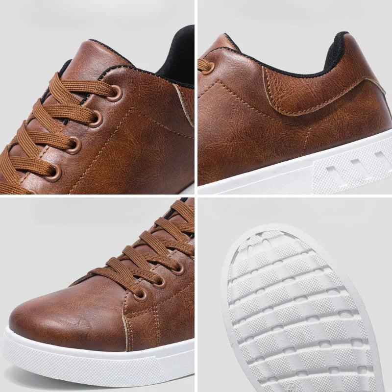Corrado men's leather sneakers, view 4