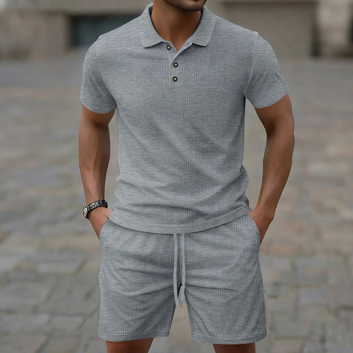 Men's summer two-piece set, additional view