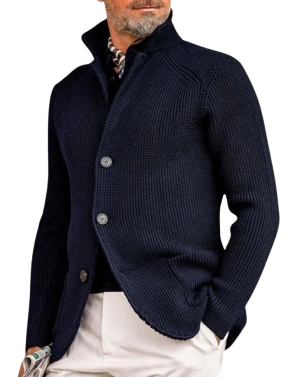 Men's knit cardigan, view 4