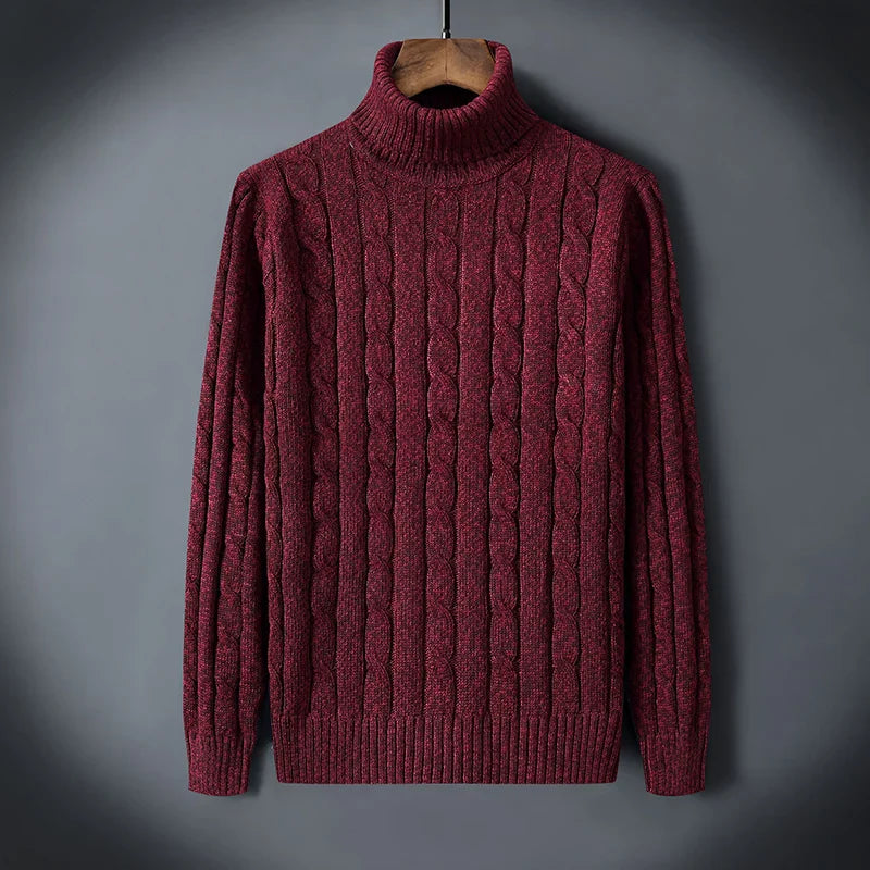 Men's wool turtleneck sweater, alternate view