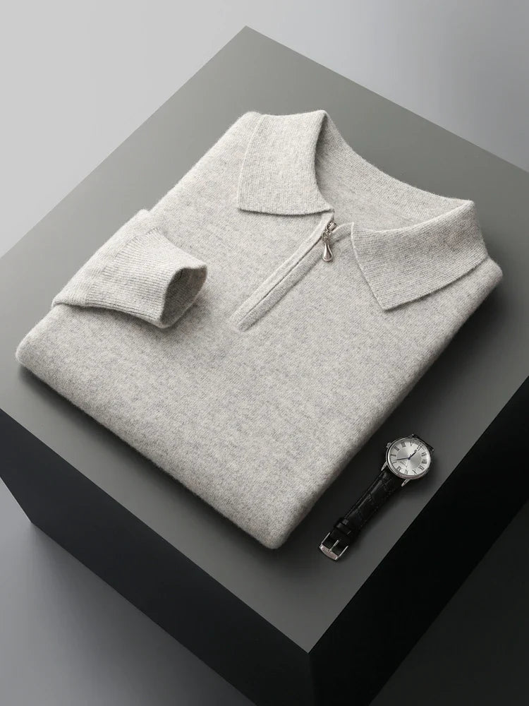 Men's elegant cashmere polo shirt, view 4