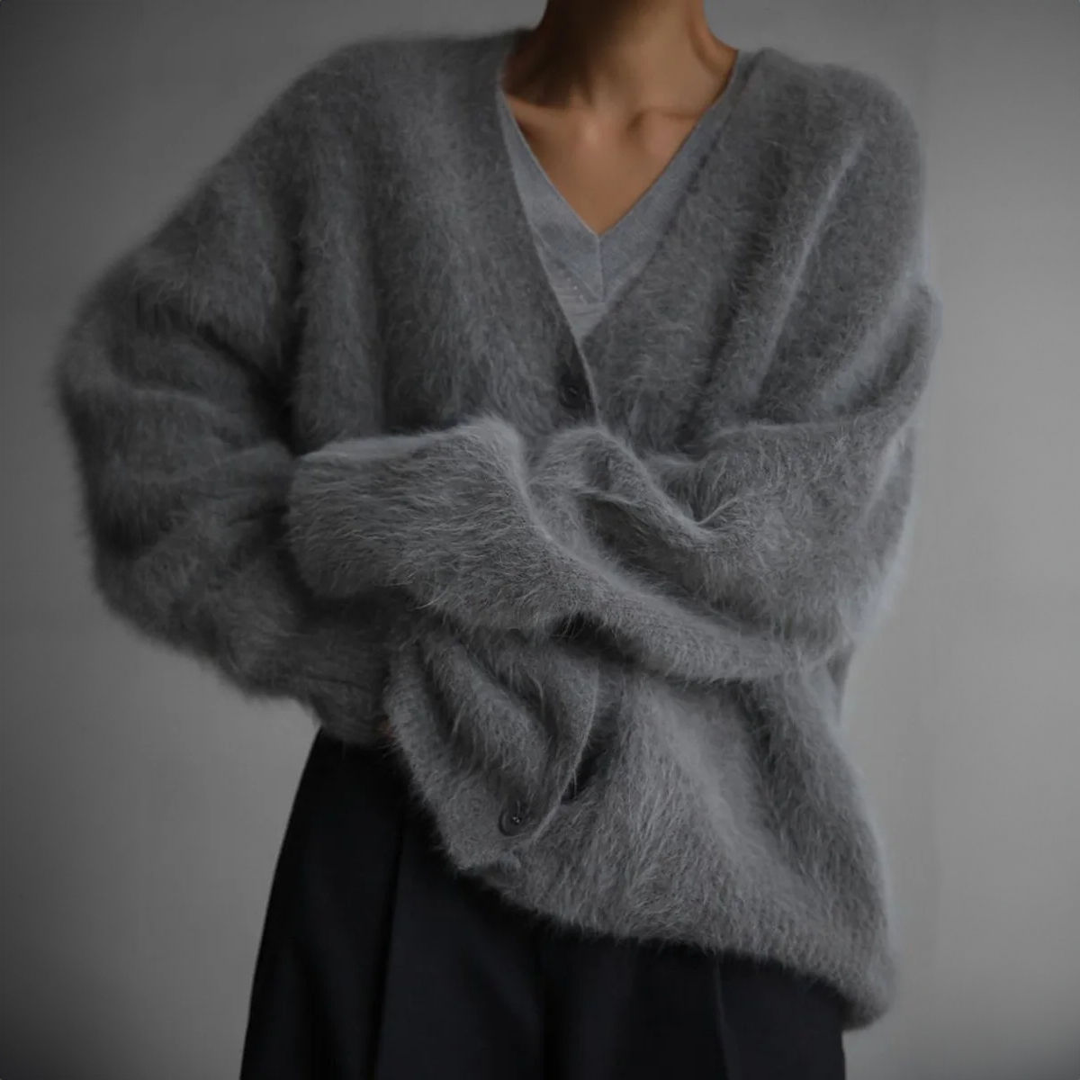 Danica women's elegant knitted cardigan, alternate view