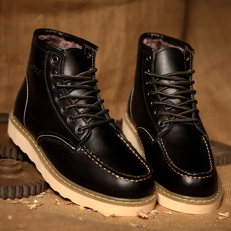 Paolo men's retro leather boots, alternate view