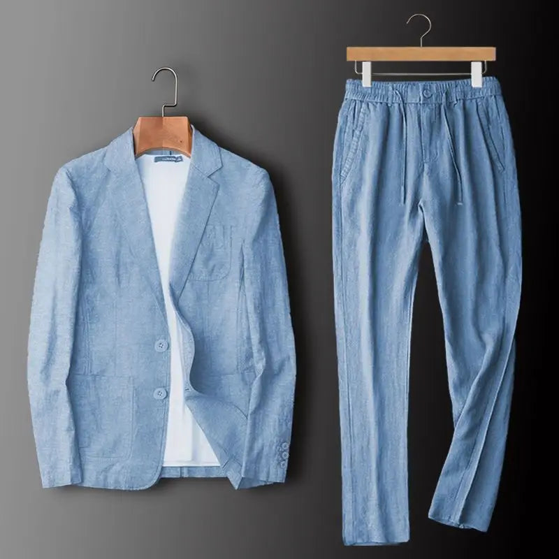 Marcello men's elegant linen two-piece set, alternate view