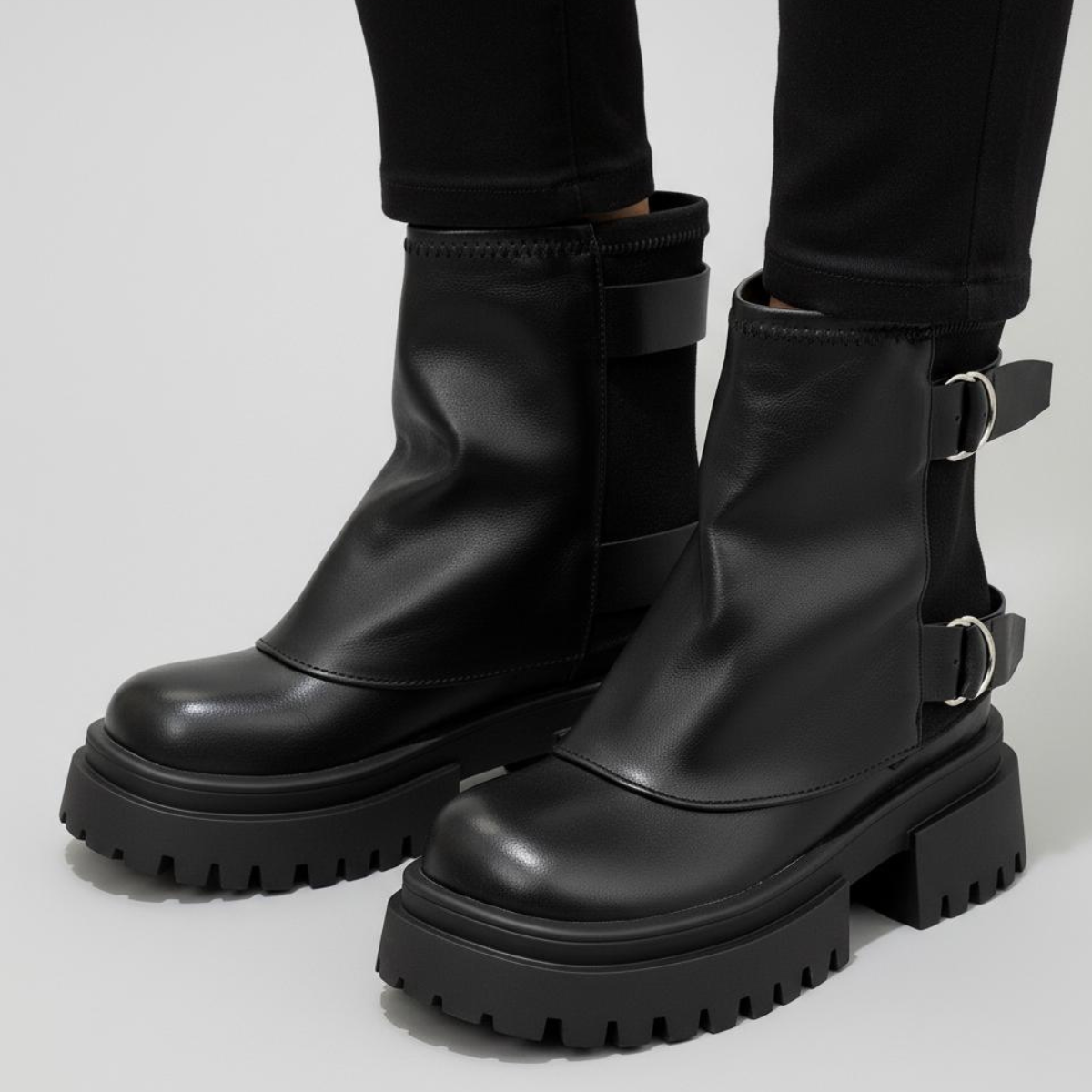 Elena Buckle Lug Boots – women's shoes, view 6