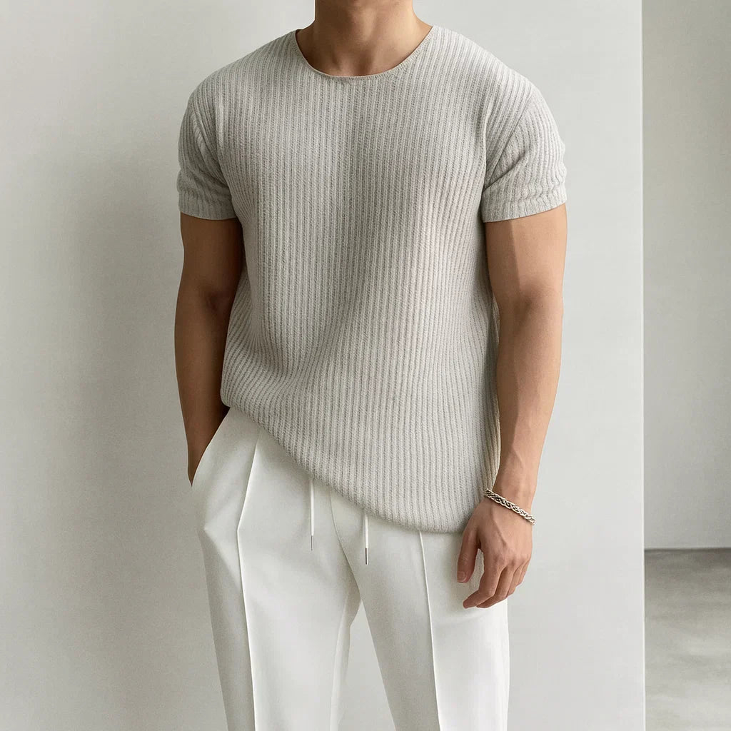 Men's elegant knit t-shirt, additional view