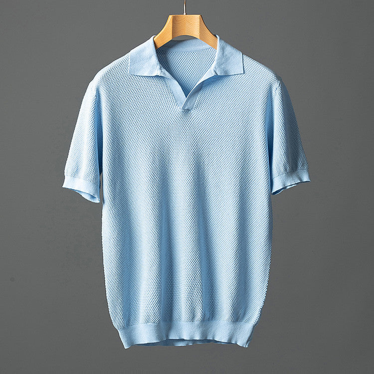 Men's elegant cotton polo shirt, alternate view
