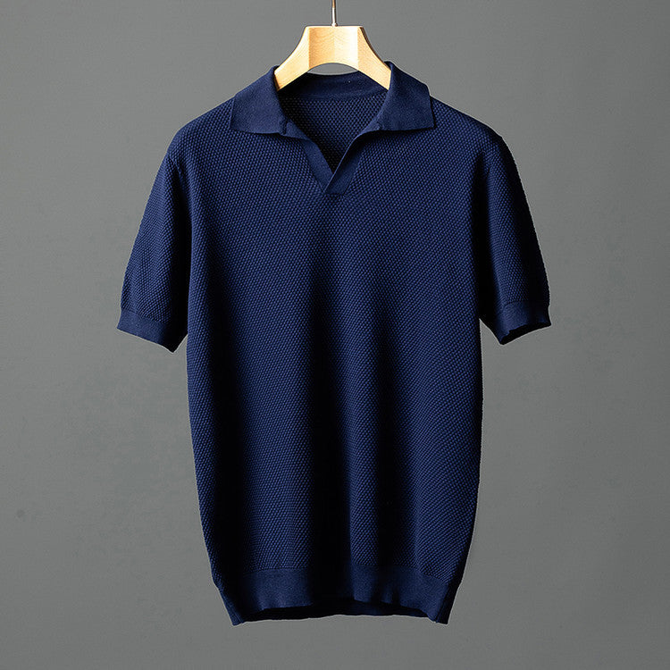 Men's elegant cotton polo shirt, additional view
