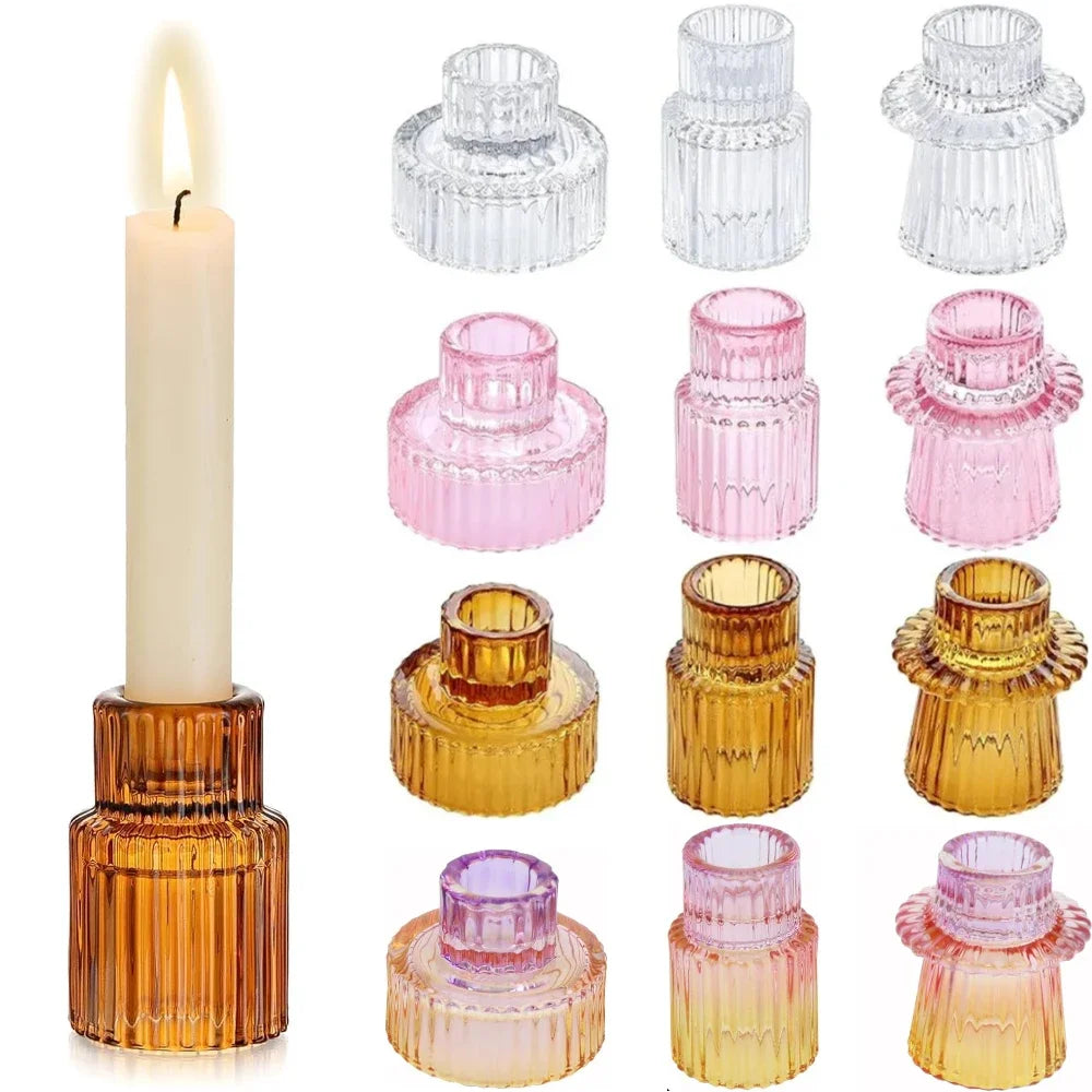 Doppio glass candle holders in several colors