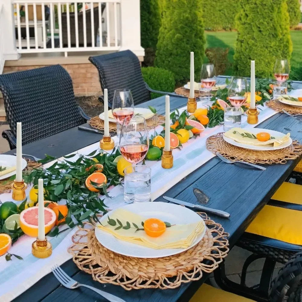 Doppio holders on a summer table
