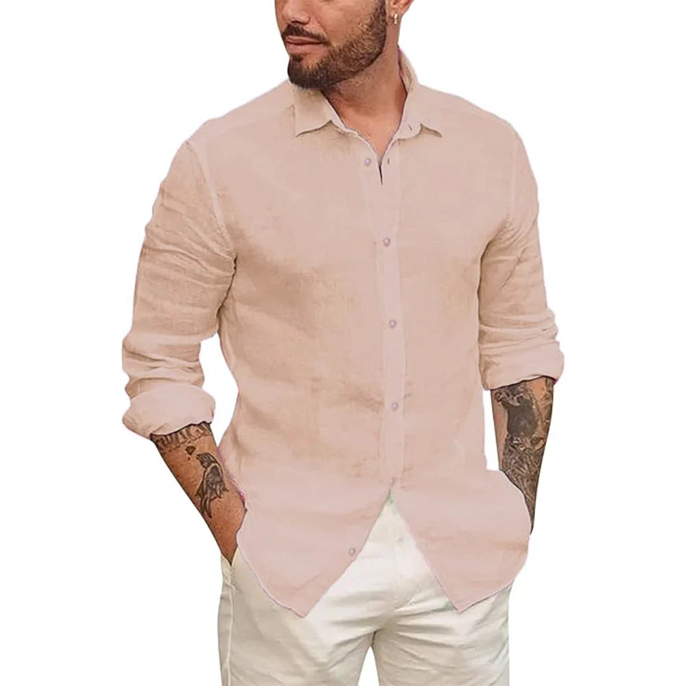 Hawaiian men's cotton linen shirt, view 5