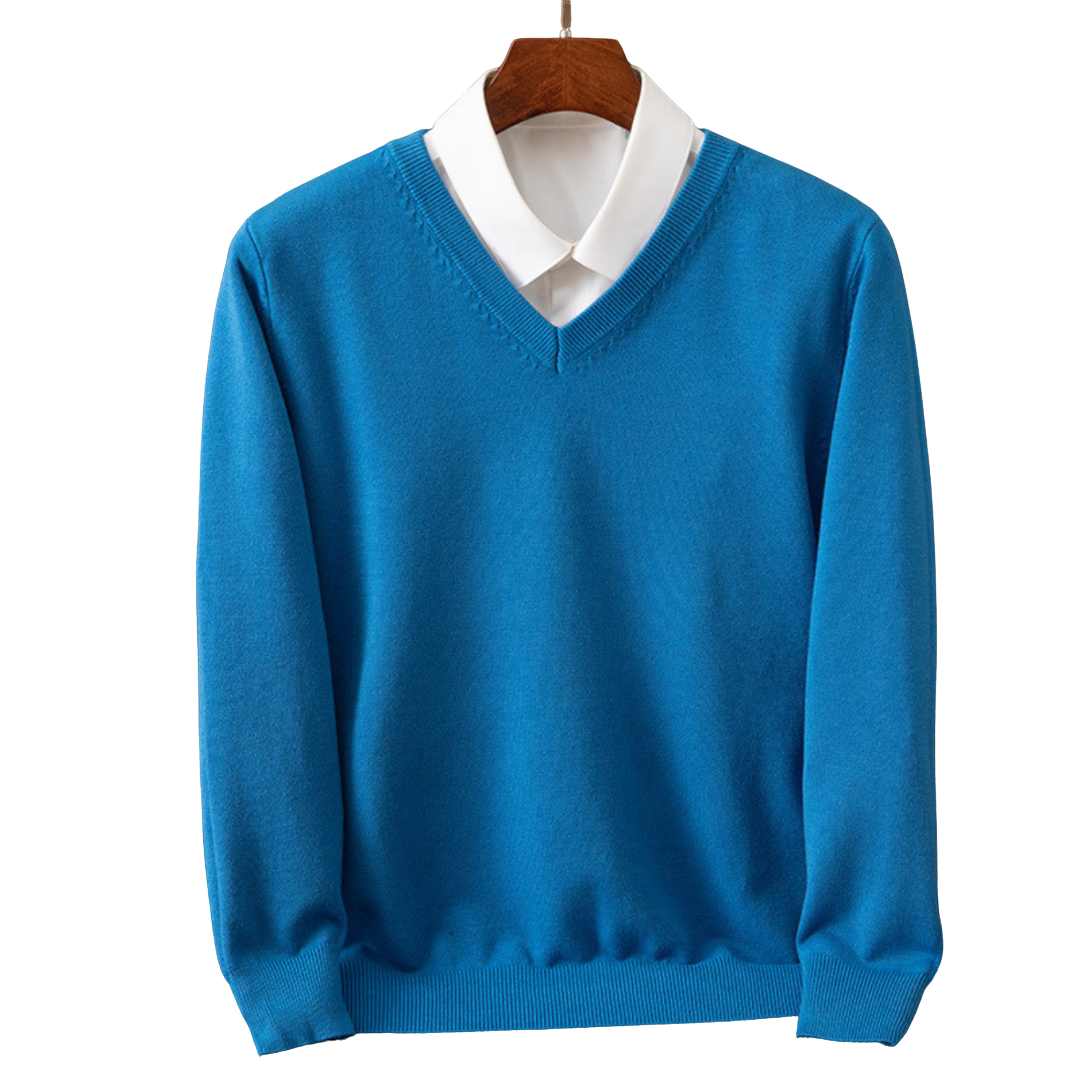 Men's cashmere V-neck pullover, additional view
