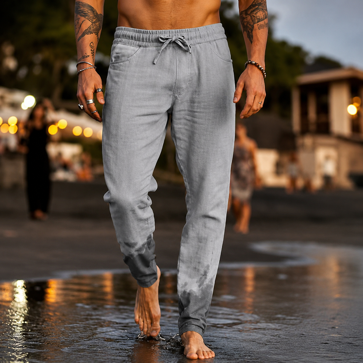 Elio men's linen pants, view 4