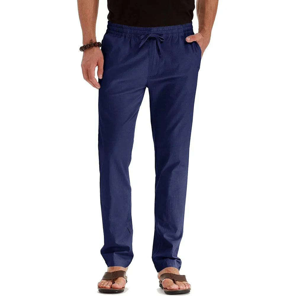 Men's cotton linen pants, view 4