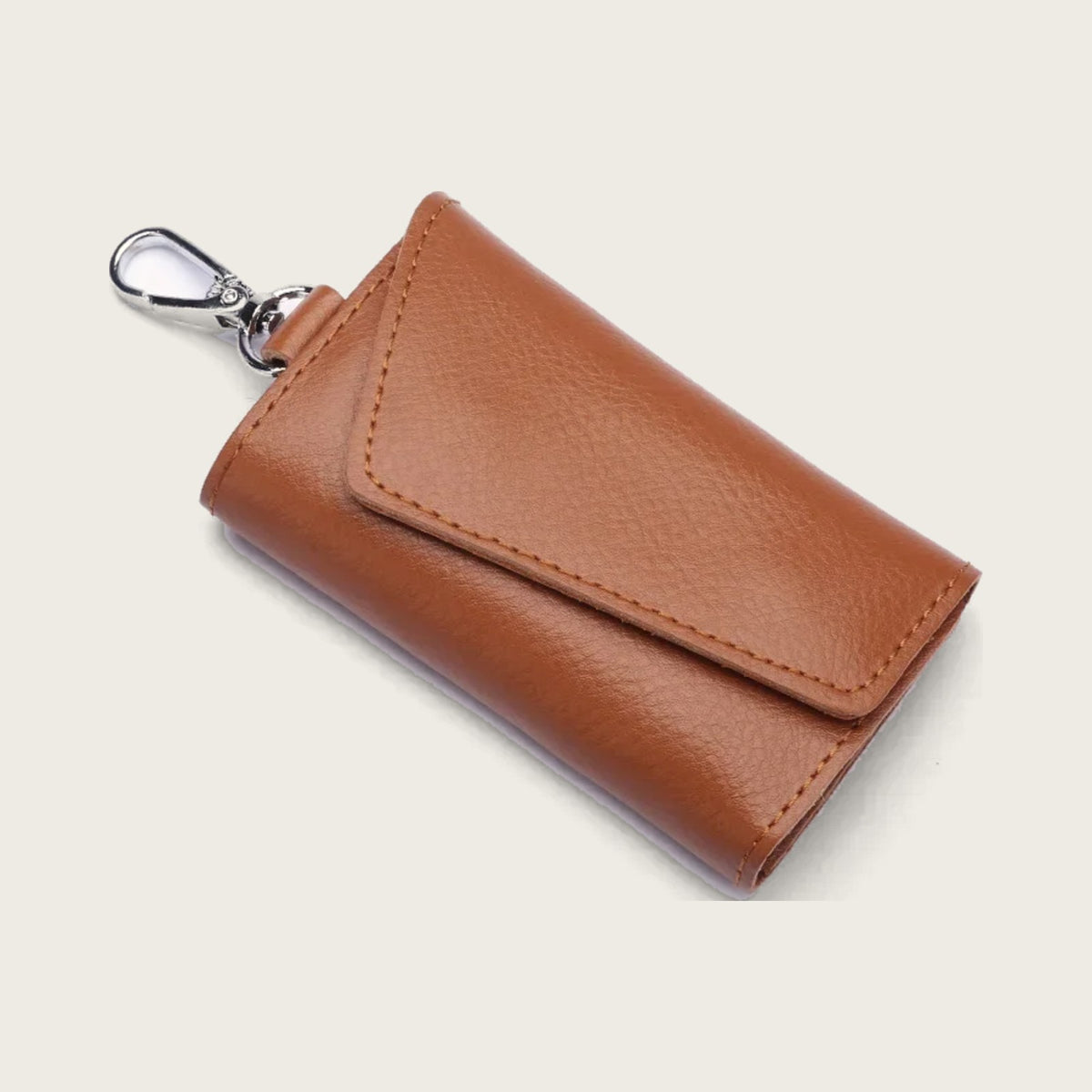 Enzo Genuine Leather Key Case in Cognac