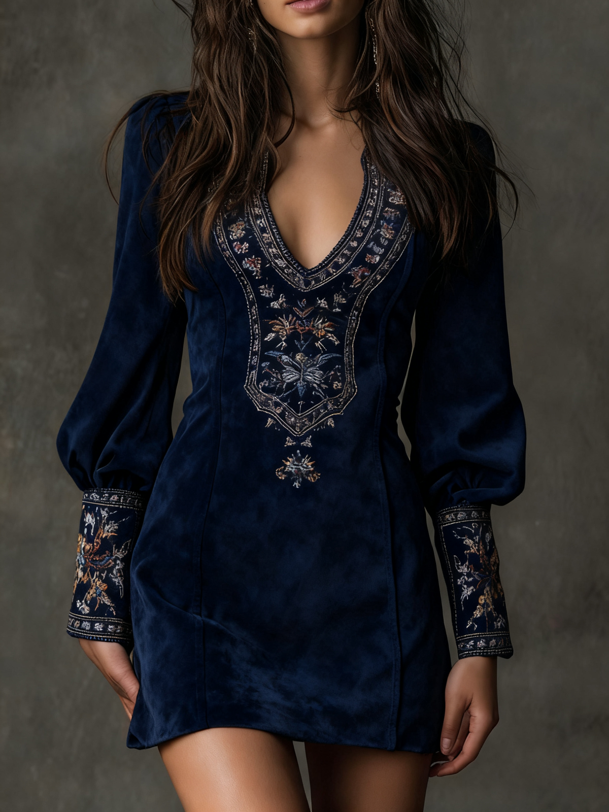 Erizza women's suede dress, alternate view