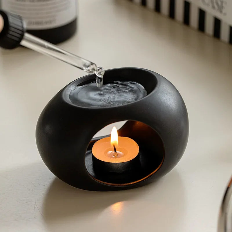 Essenza black ceramic oil burner