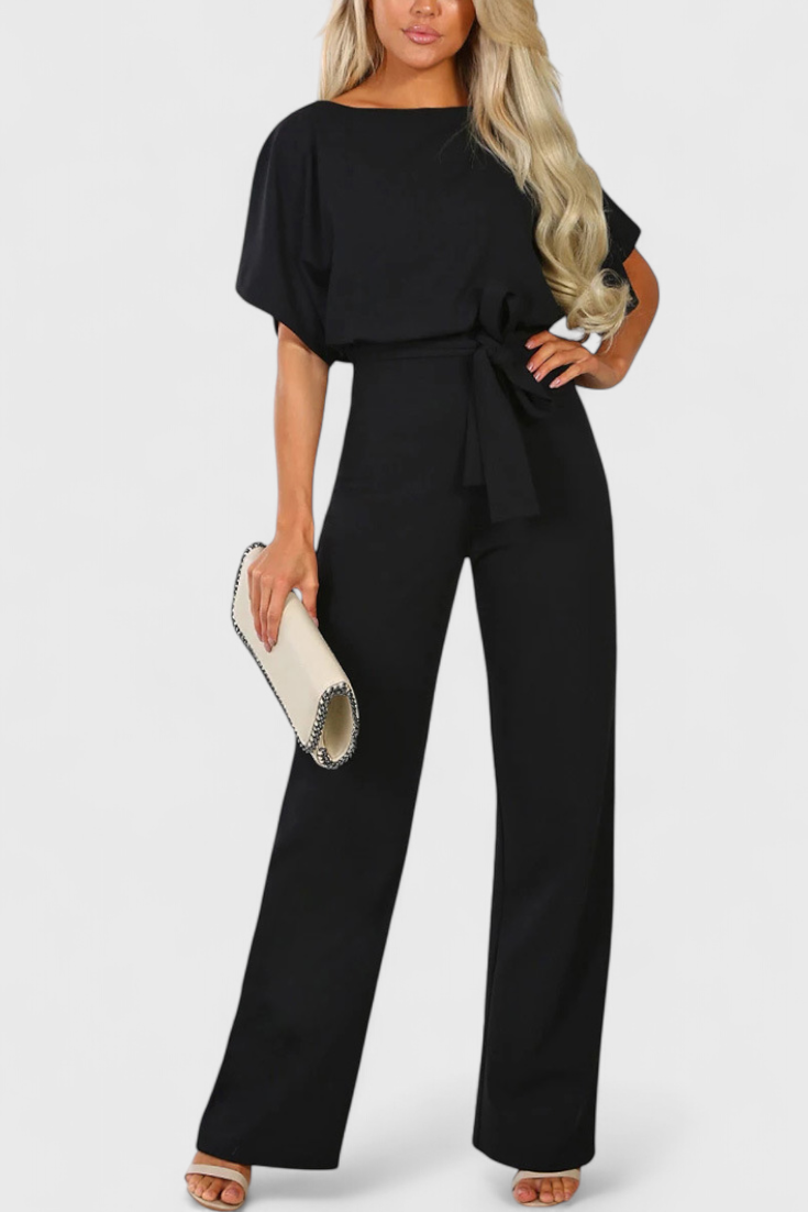 Evie Wide Cut Fluid Jumpsuit with Elegant Silhouette – women's jumpsuits, view 11