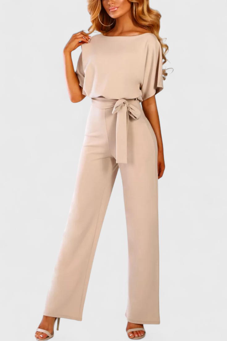 Evie Wide Cut Fluid Jumpsuit with Elegant Silhouette – women's jumpsuits, view 5