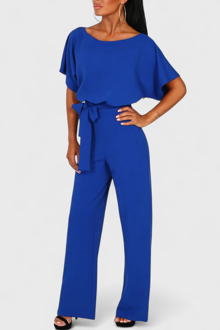 Evie Wide Cut Fluid Jumpsuit with Elegant Silhouette – women's jumpsuits, view 8