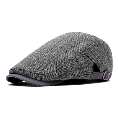 Fabio Herringbone Flat Cap