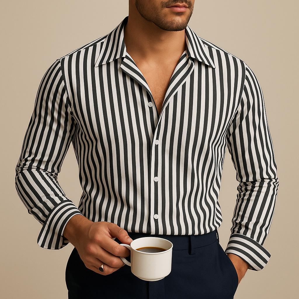 Florence men's striped dress shirt, alternate view