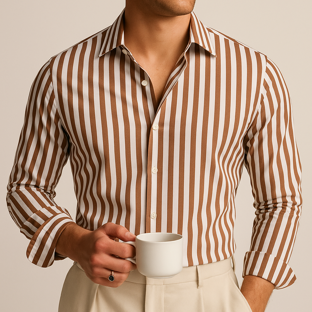 Florence men's striped dress shirt, additional view