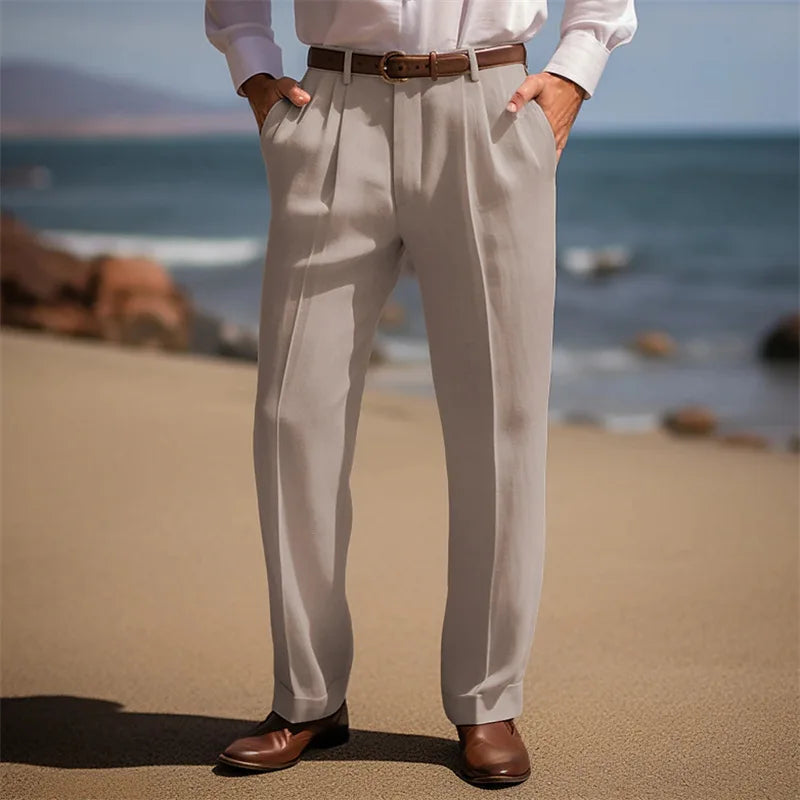 Paolo men's elegant linen pants, alternate view