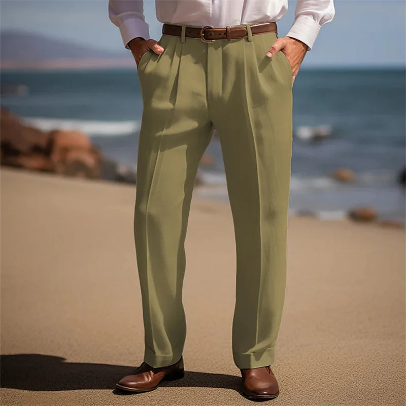 Paolo men's elegant linen pants, view 4
