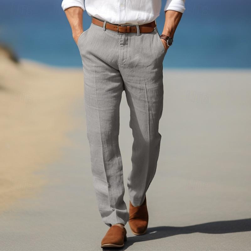 Giorgio men's elegant linen pants, view 4