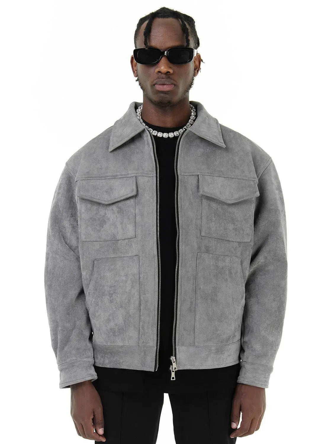 Marcello men's suede jacket, view 4