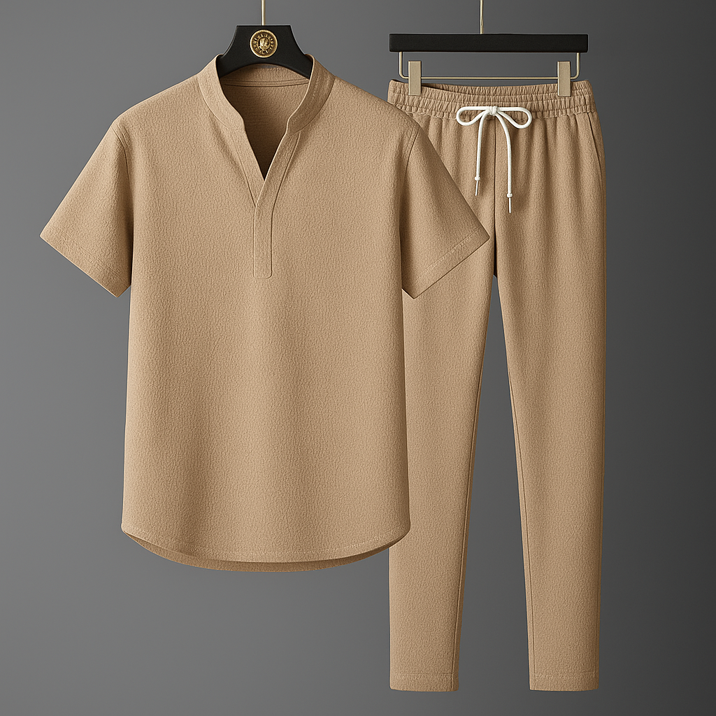 Men's elegant linen two-piece set, additional view