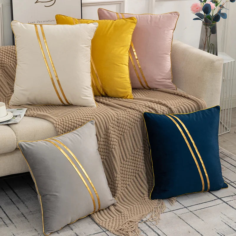 Filodoro velvet cushions on a sofa
