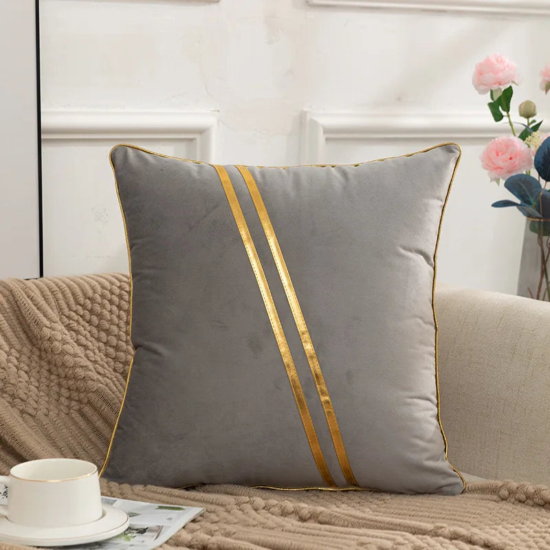 Filodoro grey velvet cushion