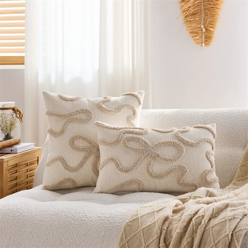 Fiocco bow cushions on a sofa