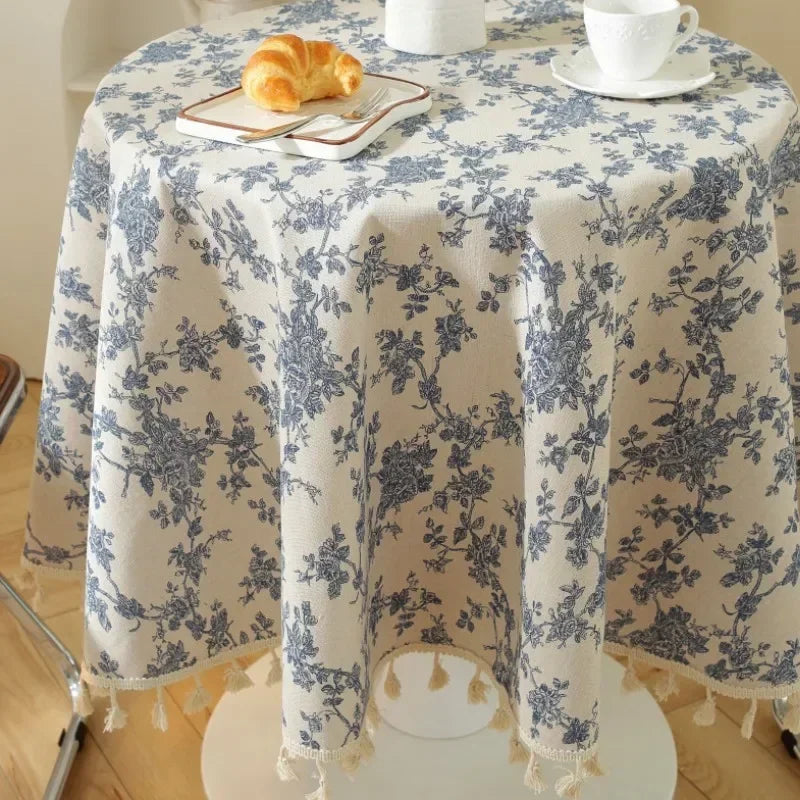 Fiorentina blue floral tablecloth