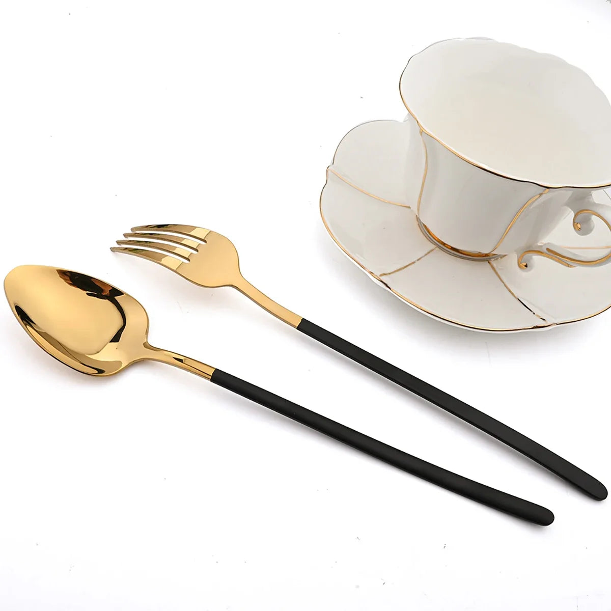 Firenze black and gold cutlery