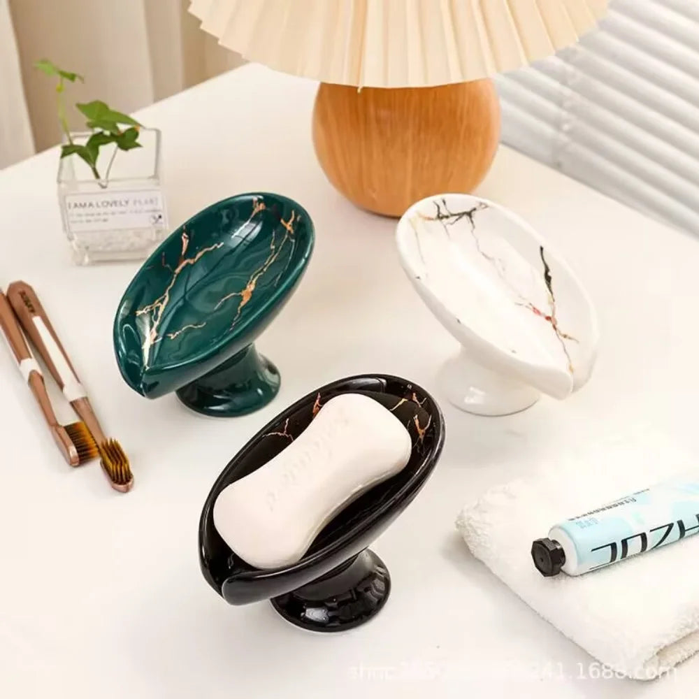 Foglia ceramic soap dishes