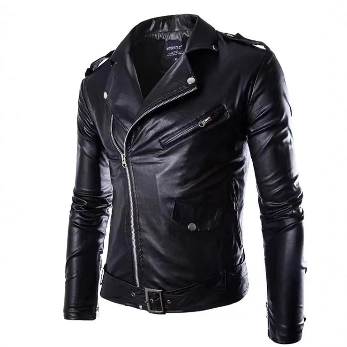 Nicola men's leather jacket, view 4