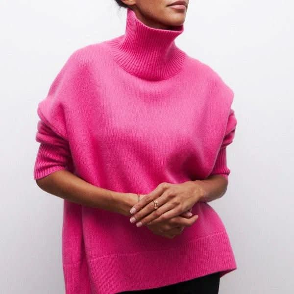 Aria Relaxed Turtleneck Sweater – women's sweaters, view 3
