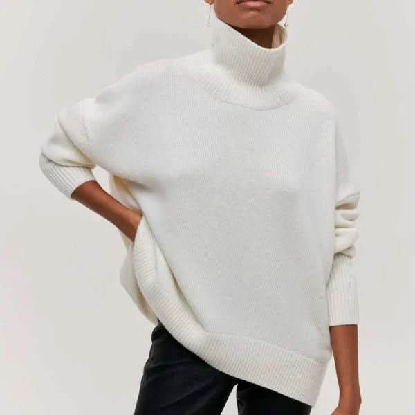 Aria Relaxed Turtleneck Sweater – women's sweaters, view 5