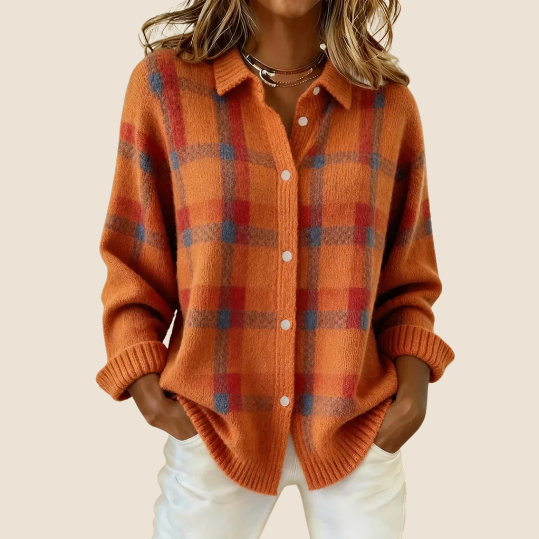 Vivienne Vintage Plaid Sweater – women's sweaters, view 2