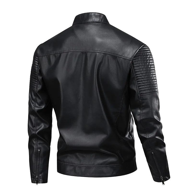Multi men's leather jacket, alternate view