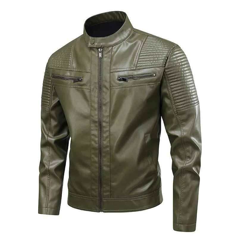 Multi men's leather jacket, additional view
